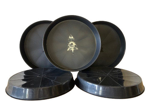 40cm round black - black, plastic