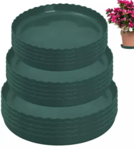 15x green round - plastic, plant