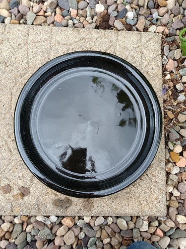 Black ceramic plant saucer - saucer, |