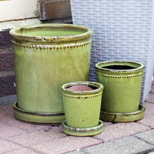 Green glaze ceramic plant - glaze,