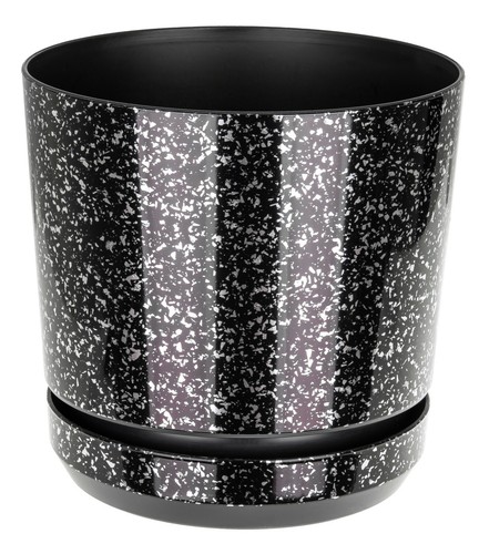 Plastic black marble - plant, pot