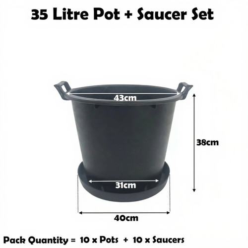 Litre plant pot with - 10, 35