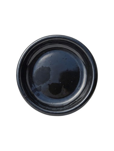 Black glazed ceramic plant - glazed,