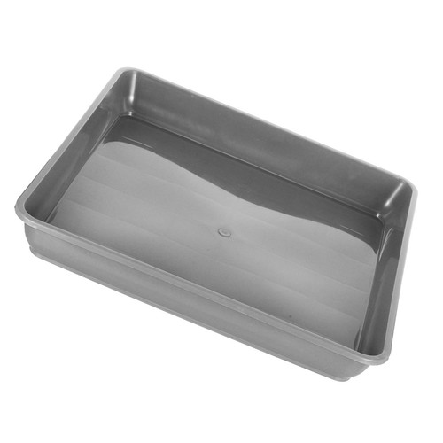 Grey plastic planter tray - plastic,