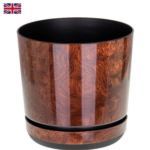 Large brown indoor plant pot - brown,