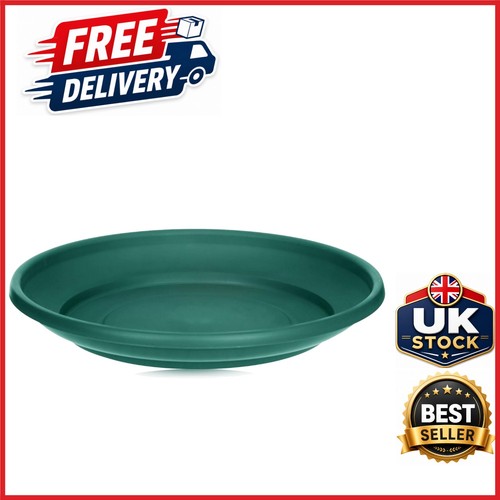 Forest green plant pot - green, saucer
