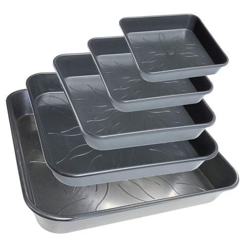 Square plant pot - square, tray